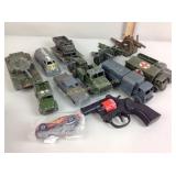 Military toy vehicles including Dinky toys