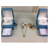 Ladies wristwatch, earrings and costume jewelry