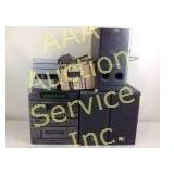 Sharp stereo synthesizer tuner with speakers,