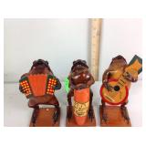 frogs with musical instruments figurines and
