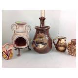 pottery cookie jar, vase