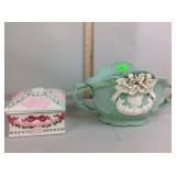 Ceramic vase and covered box