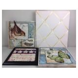 Framed pictures and decor on canvas