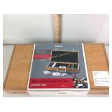 Poker set includes 360 chips , 2 card decks, five