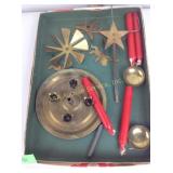 Brass Christmas candle holder with angels