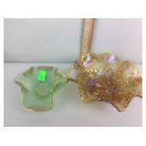 2 Carnival ruffled dishes