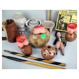 Wooden mugs Wooden vase, Bar Buster Coaster set