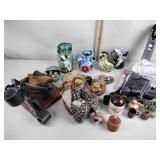 Mexican Pottery, wooden basket, miscelanious