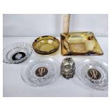 Glass Ashtrays, owl Figurine