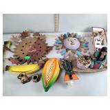 Mexican pottery, serving tray, sun and more