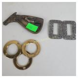 Cincinnati souvenir horse head ashtray, buckles