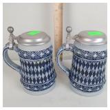 2 German stoneware steins