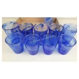 10 Vietri Italian art glass tumblers - cobalt
