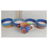 7 Vietri glass tumblers - light blue, Vietri