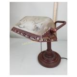 Metal & glass desk lamp