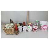 Wood turkey bowl, decorative basket, heart box,