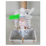 Victorian porcelain condiment jar