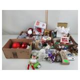 Christmas ornaments and decor, many blown glass