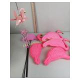 Yard flamingos