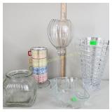 Crystal vases, Pier 1 mug set