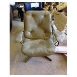 Mid century wire cage office armchair with vinyl