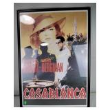 Large framed reproduction Casablanca movie poster