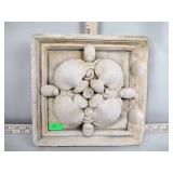 Cast stone shell motif plaque - heavy