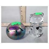 Vines paperweight, Fenton teddy bear