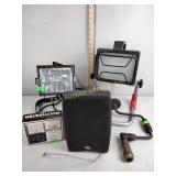 2 Work Lights, JBL Speaker, Hand Drill