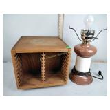 Wooden Rotating CD Case, Lamp No shade