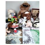 Plushys including the snuggle bear, Puffkins,
