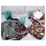 Bed sheets, Table clothes, Drinking Glasses,