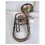 19th c. E flat alto horn upright bass, has some