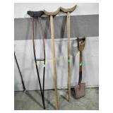 Crutches and shovel