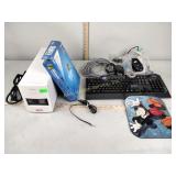 APC Back-Ups 650 surge protector, keyboard,