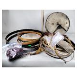 19th c. drum pieces and casings, reproduction gun