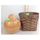 Longaberger covered pumpkin dish, longaberger