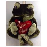 Large plush "I Love You" frog, new