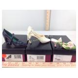 Just the right shoe including lavish lilies, on