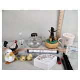 Duck figurines, roll a ruler, bell, musical