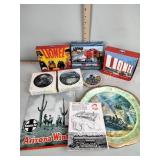 Lionel desktop calendars, train coaster Stone set,