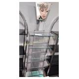 Nexus metal shelf with glass shelves, 22 x 13 x