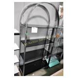 Metal shelf with glass shelves, 371/2 x 16 x 78