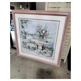 Garden scene framed picture