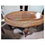 Wicker coffee table with wood top 38 by 24 22,