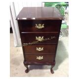 Decorative wood filing cabinet, 17 x 17 x 32 1/2,