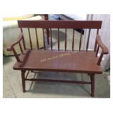 Painted wood bench,  37 x 14 1/2 x 32