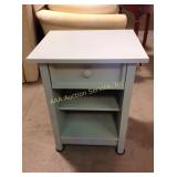 Painted wood cabinet with drawer 20 x 16 1/2 x