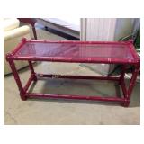 Painted Asian style sofa table  with glass