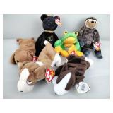 6 assorted beanie  babies